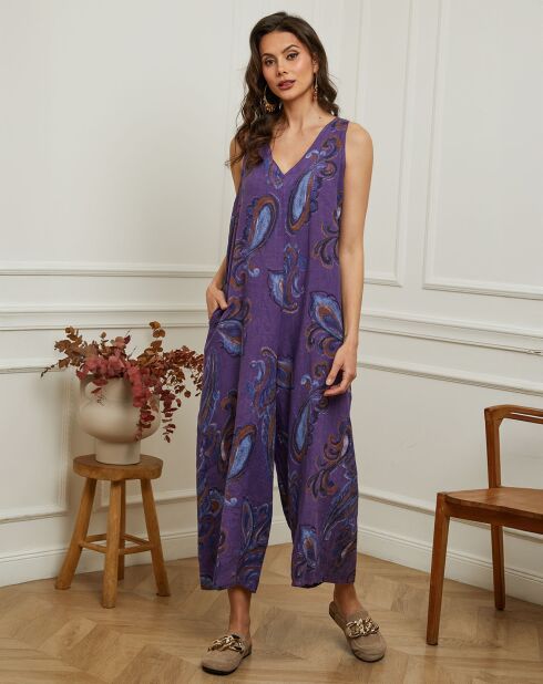 Combinaison 100% Lin Clarina violette