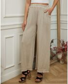 Pantalon 100% Lin Daoud beige
