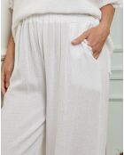 Pantalon 100% Lin Daoud blanc