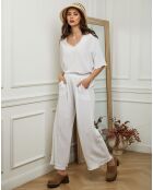 Pantalon 100% Lin Daoud blanc