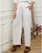 Pantalon 100% Lin Daoud blanc