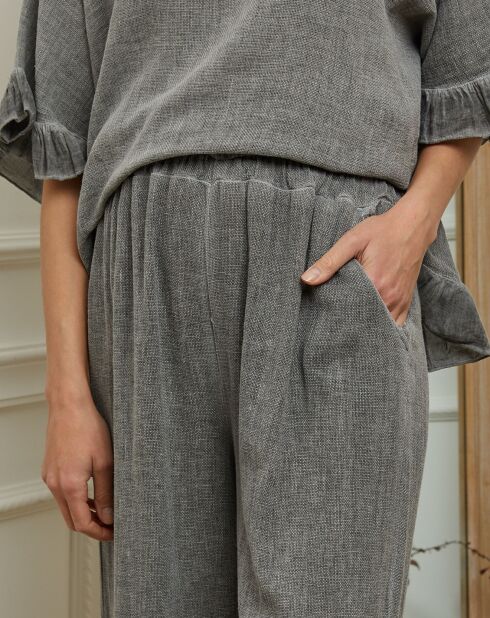 Pantalon 100% Lin Daoud gris