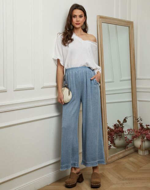 Pantalon 100% Lin Daoud bleu jeans