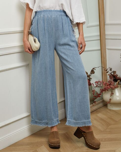 Pantalon 100% Lin Daoud bleu jeans