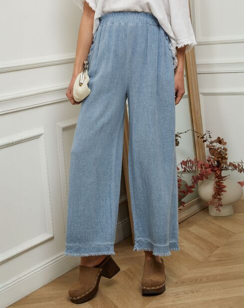 Pantalon 100% Lin Daoud bleu jeans