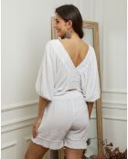 Top en Lin & Coton Elvina blanc