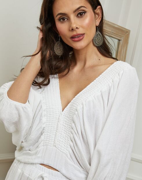 Top en Lin & Coton Elvina blanc