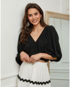 Top en Lin & Coton Elvina noir