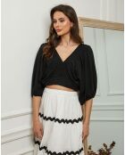 Top en Lin & Coton Elvina noir