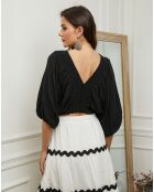 Top en Lin & Coton Elvina noir