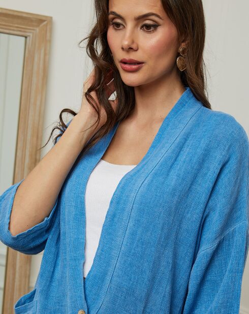 Veste en Lin & Coton Enolal azur
