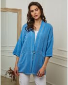 Veste en Lin & Coton Enolal azur