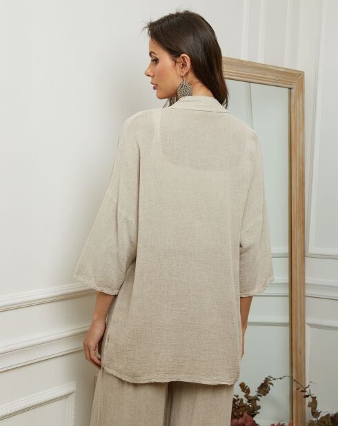 Veste en Lin & Coton Enolal beige