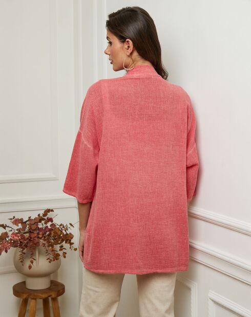 Veste en Lin & Coton Enolal framboise