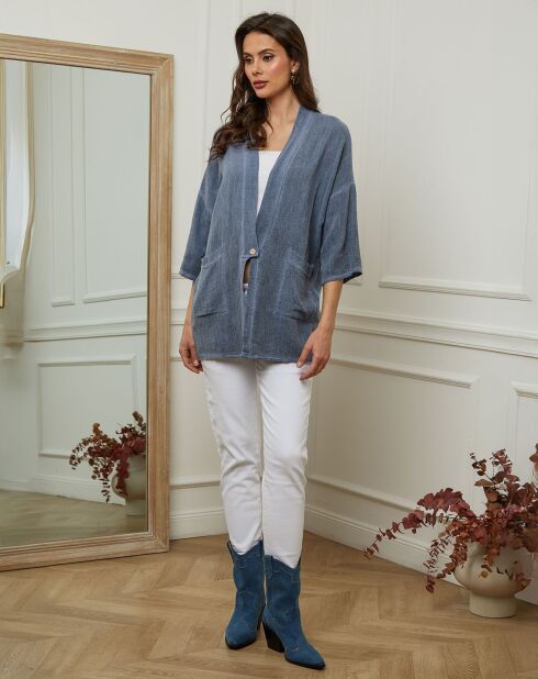 Veste 100% Lin Enolal indigo