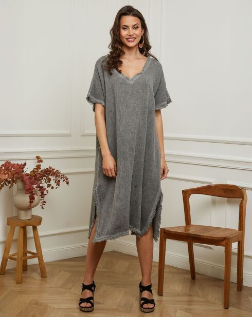 Robe 100% Lin Estral grise