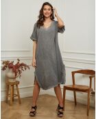 Robe 100% Lin Estral grise