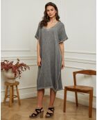 Robe 100% Lin Estral grise