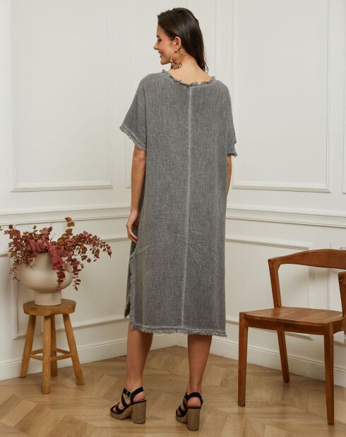 Robe 100% Lin Estral grise