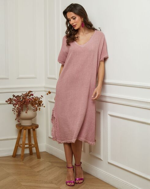 Robe en Lin & Coton Estral rose