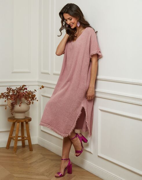 Robe en Lin & Coton Estral rose