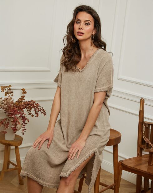 Robe en Lin & Coton Estral taupe