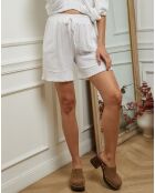 Bermuda en Lin & Coton Ezer blanc
