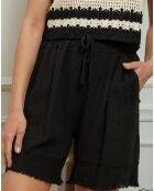 Bermuda en Lin & Coton Ezer noir