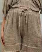 Bermuda en Lin & Coton Ezer taupe