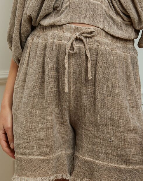 Bermuda en Lin & Coton Ezer taupe