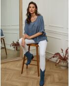 Top en Lin & Coton Folies bleu jeans