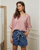 Top en Lin & Coton Folies rose
