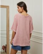 Top en Lin & Coton Folies rose