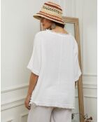 Top en Lin & Coton Folies blanc