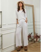 Top en Lin & Coton Folies blanc