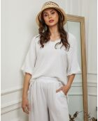 Top en Lin & Coton Folies blanc