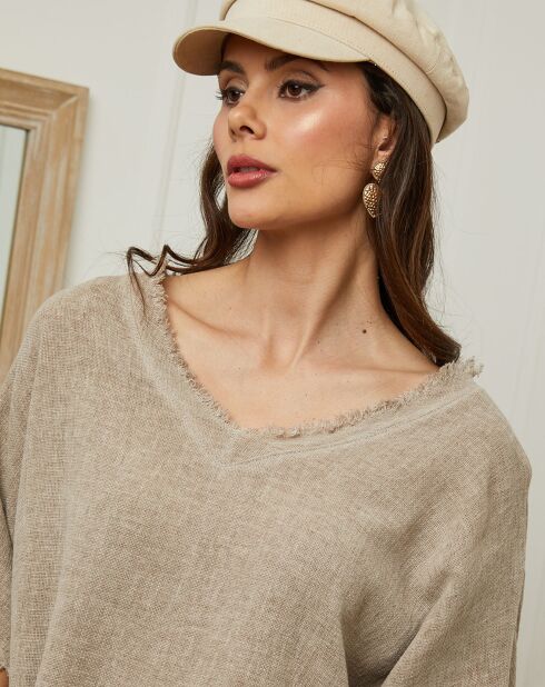 Top en Lin & Coton Folies taupe