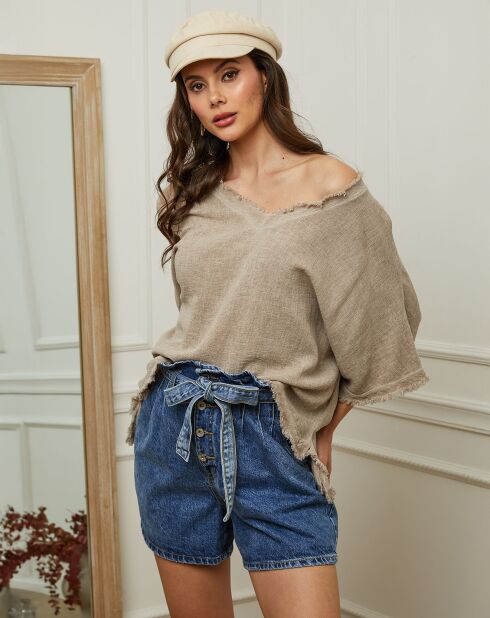 Top en Lin & Coton Folies taupe