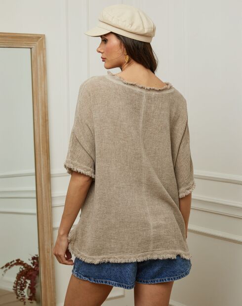Top en Lin & Coton Folies taupe