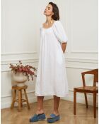 Robe en Lin & Coton Fric blanche