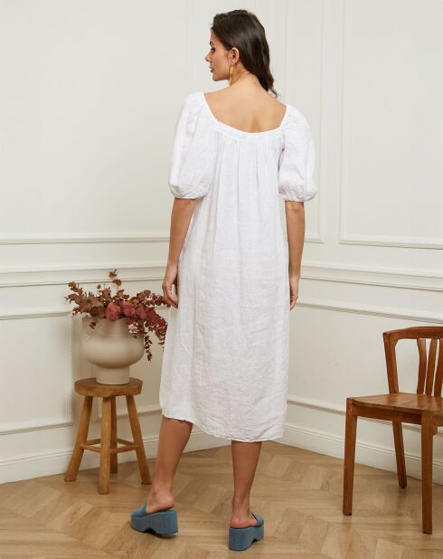 Robe en Lin & Coton Fric blanche