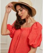 Robe en Lin & Coton Fric corail