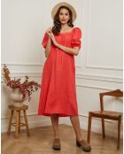 Robe en Lin & Coton Fric corail