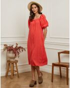 Robe en Lin & Coton Fric corail