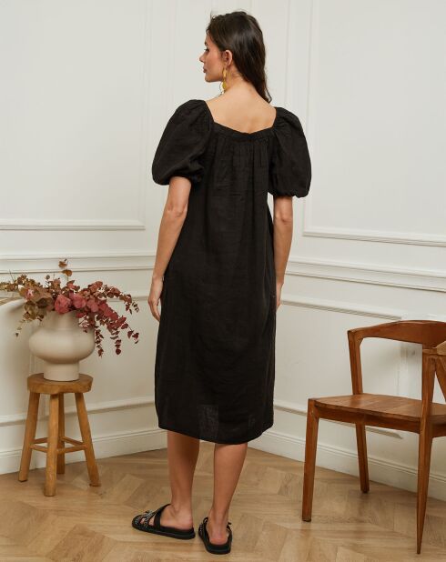 Robe en Lin & Coton Fric noire