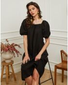 Robe en Lin & Coton Fric noire
