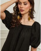 Robe en Lin & Coton Fric noire