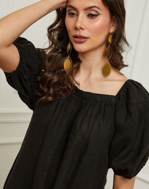 Robe en Lin & Coton Fric noire