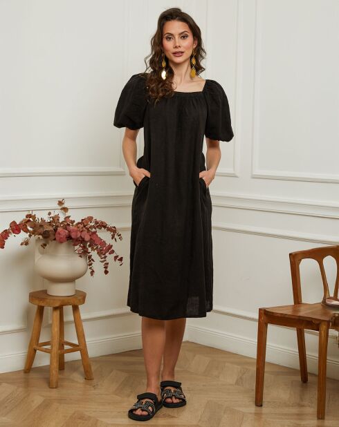 Robe en Lin & Coton Fric noire