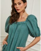 Robe en Lin & Coton Fric verte